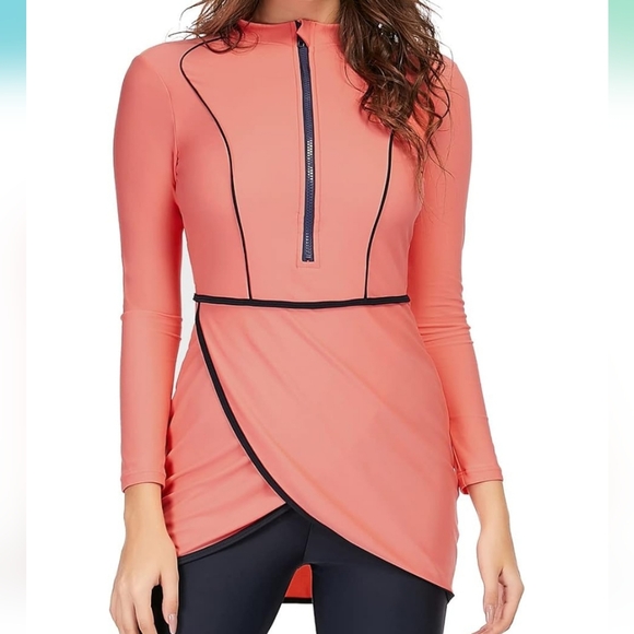 2 Piece Long Sleeve Swimsuit Active Wear - Picture 4 of 9